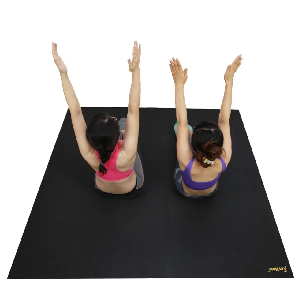 Mat 6 Feet Workouts Mat Heavy RevTime Black (72"x72"x1/8") Large Cardio Duty Home Super Exercise For x Gym 6