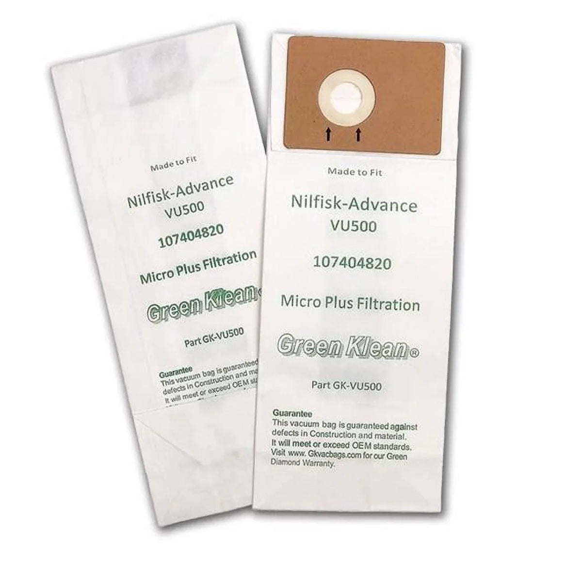Advance Replacement 12 Vacuum Uprights Bags, Green Bags VU500 & 10 Klean 15