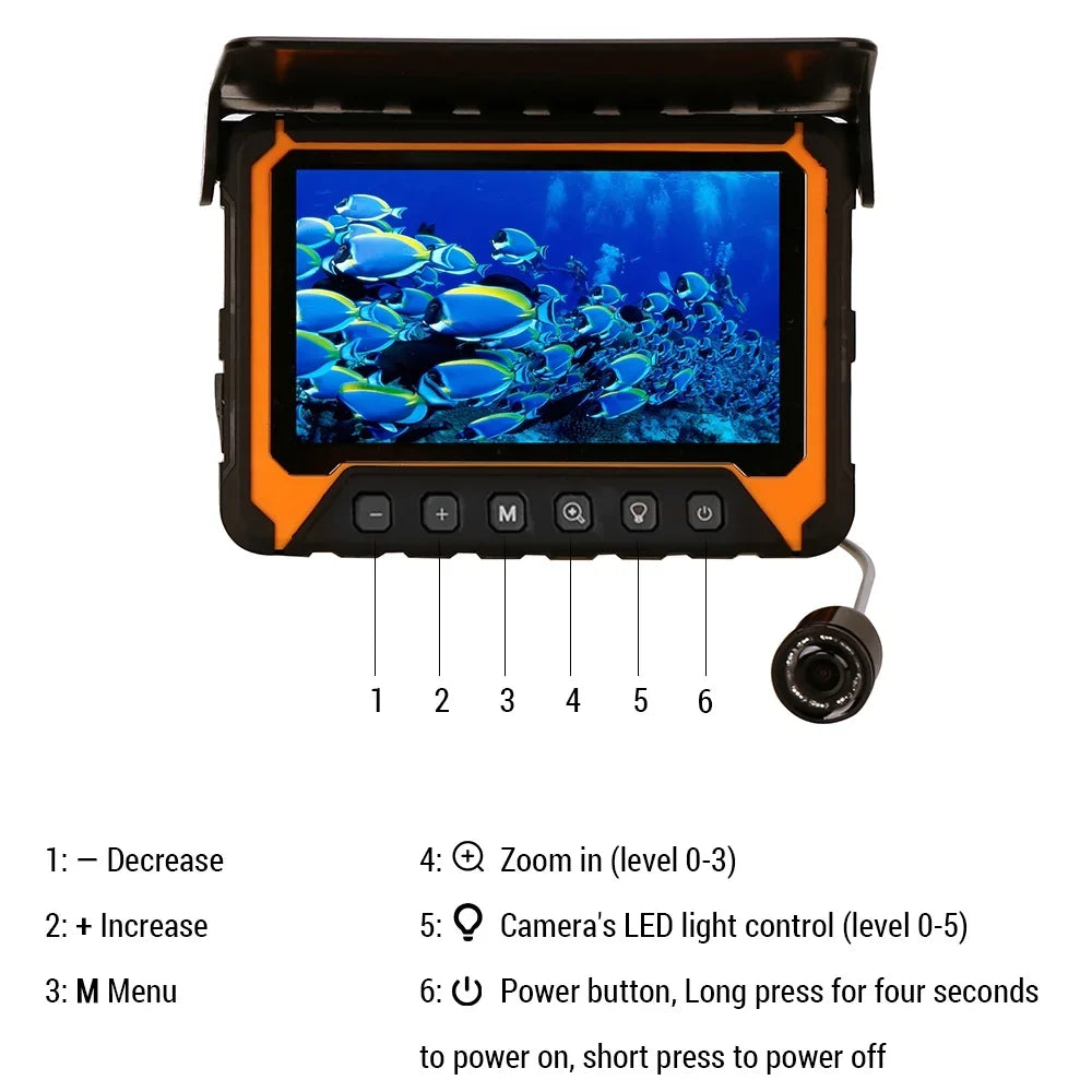 8 Camera River/Ice Pcs Pixels, Wide IR Night Fishing Angle, Suitable 500,000 LCD for , Vision Fishing 5in 120° Underwater