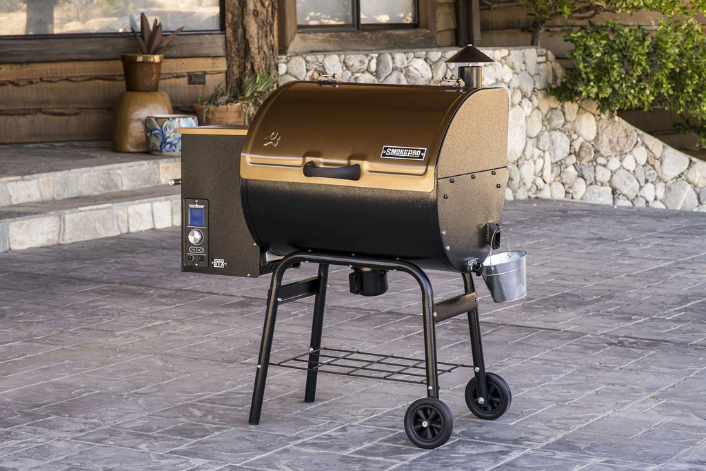 Ash Feature, Cleanout PID Patented Controller Camp Grill Pellet Bronze with PG24STXB Smoke Smoker - Chef 10 Settings, Temperature