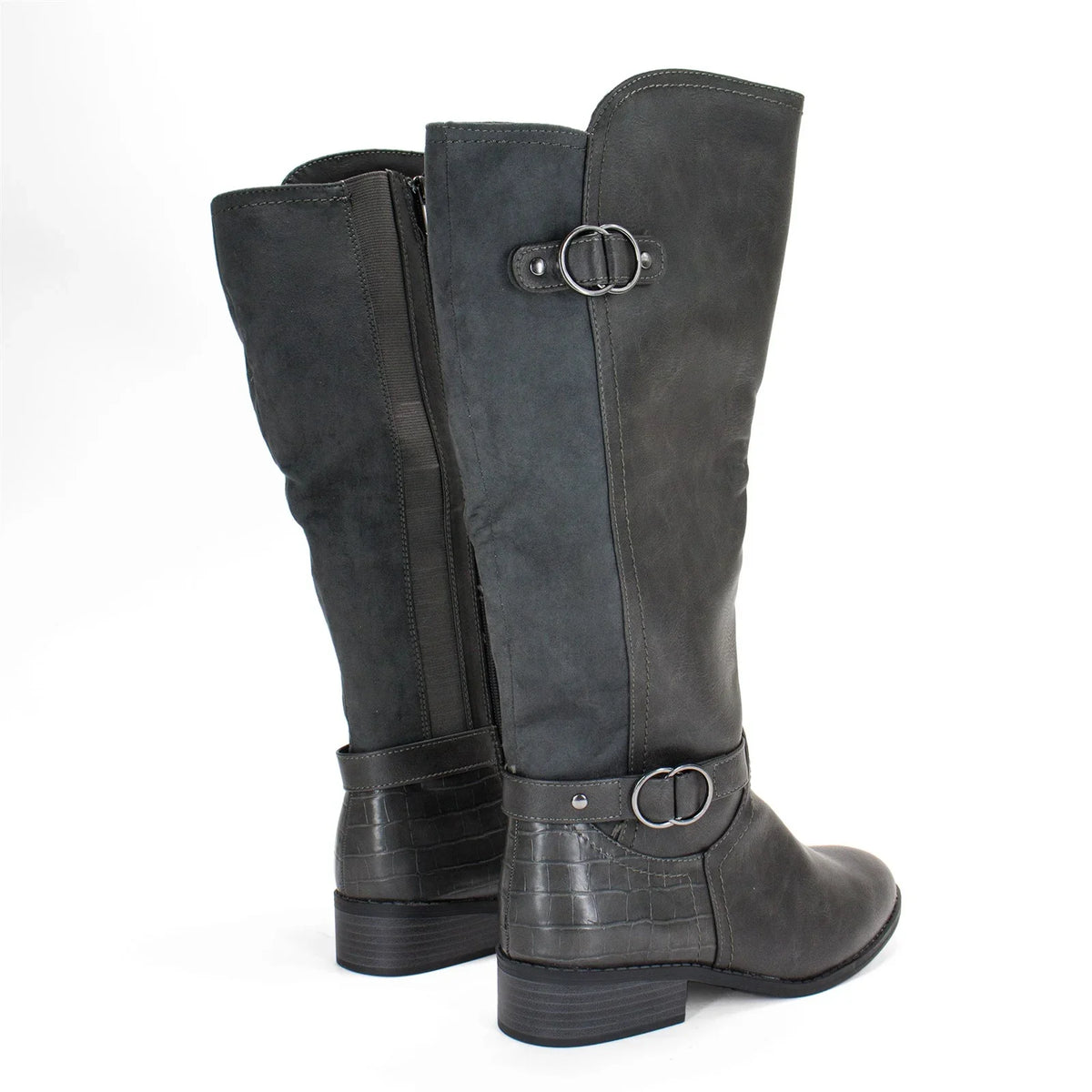 Extra Leandraa M Calf Riding Grey,8 Wide Karen Boot, US Scott Women's