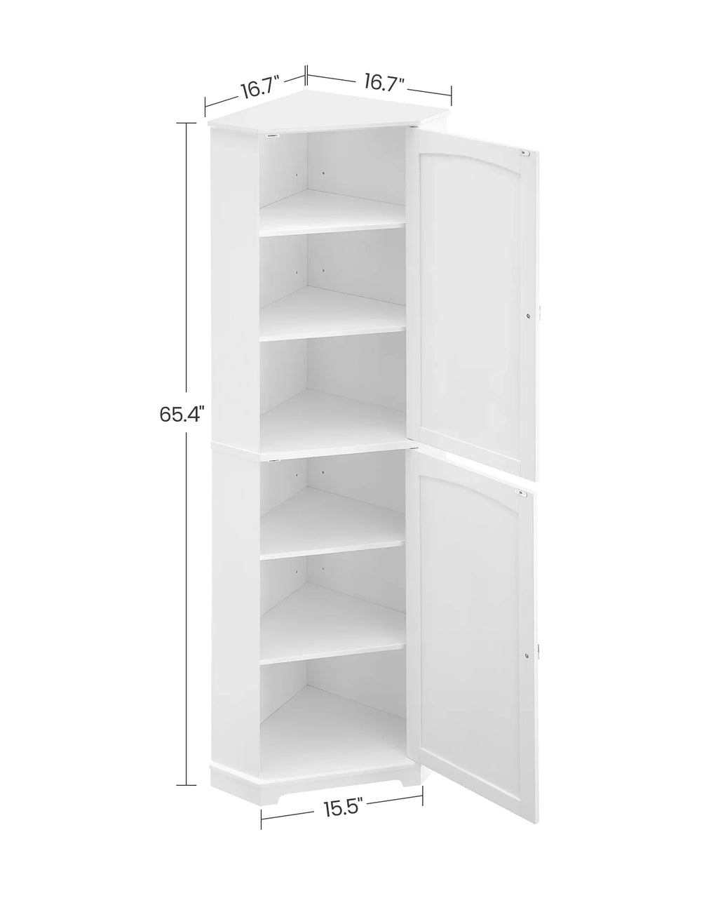 Corner Cabinet 4 with Bathroom Design, Cabinet Adjustable White Doors and 2 Modern VASAGLE Farmhouse Cabinet Tall Floor Shelves Storage