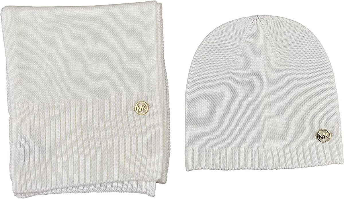 2 One White539227C0-151/G, Womens Michael Size Kors Set And Michael Scarf Piece Hat