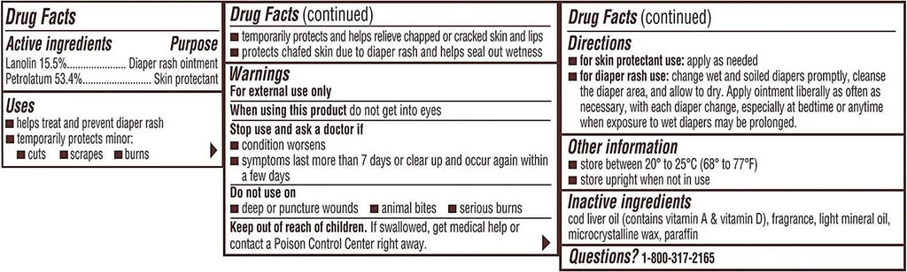 D And Of 1) A Lanolin Ounce Diaper (Pack Ointment, Petrolatum, 16 Original Skin May Protectant Vary) Cream With Rash (Packaging