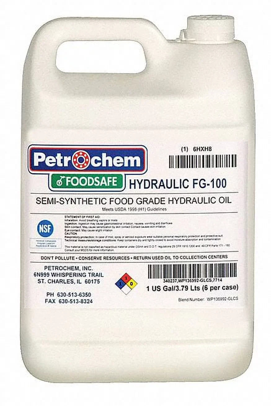 Petrochem FG-100 Grade,1 Oil,Food HYDRAULIC FOODSAFE Hydraulic H-1 gal,Jug