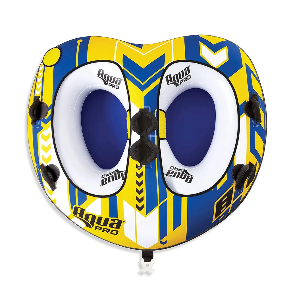 Person Duty 2 & Blue Deck Style Rider, Heavy Nylon Towable AquaPro Yellow