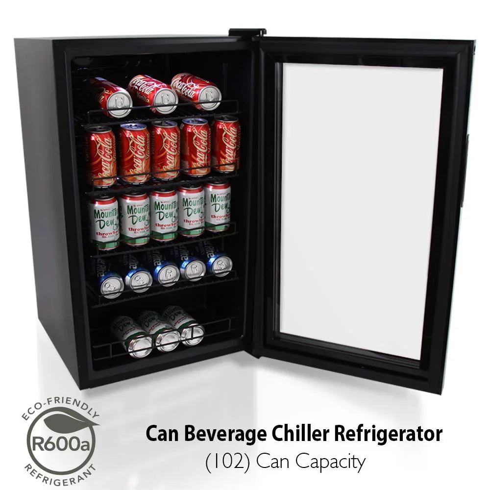 Chiller 34.7’ Beverage Refrigerator 18.5’’ Can 20.1’’ Beverage x Can Nutri x Fridge Chef (132 Cooler, Compact Capacity),