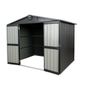 with Shed Capri Lawn, for 6.2' Black Lockable Galvanized Outdoor Cabinet Patio, Trash Door Metal Outdoor Garden Shed, for Can, Storage Steel 8.2'x Storage Bike, Backyard,