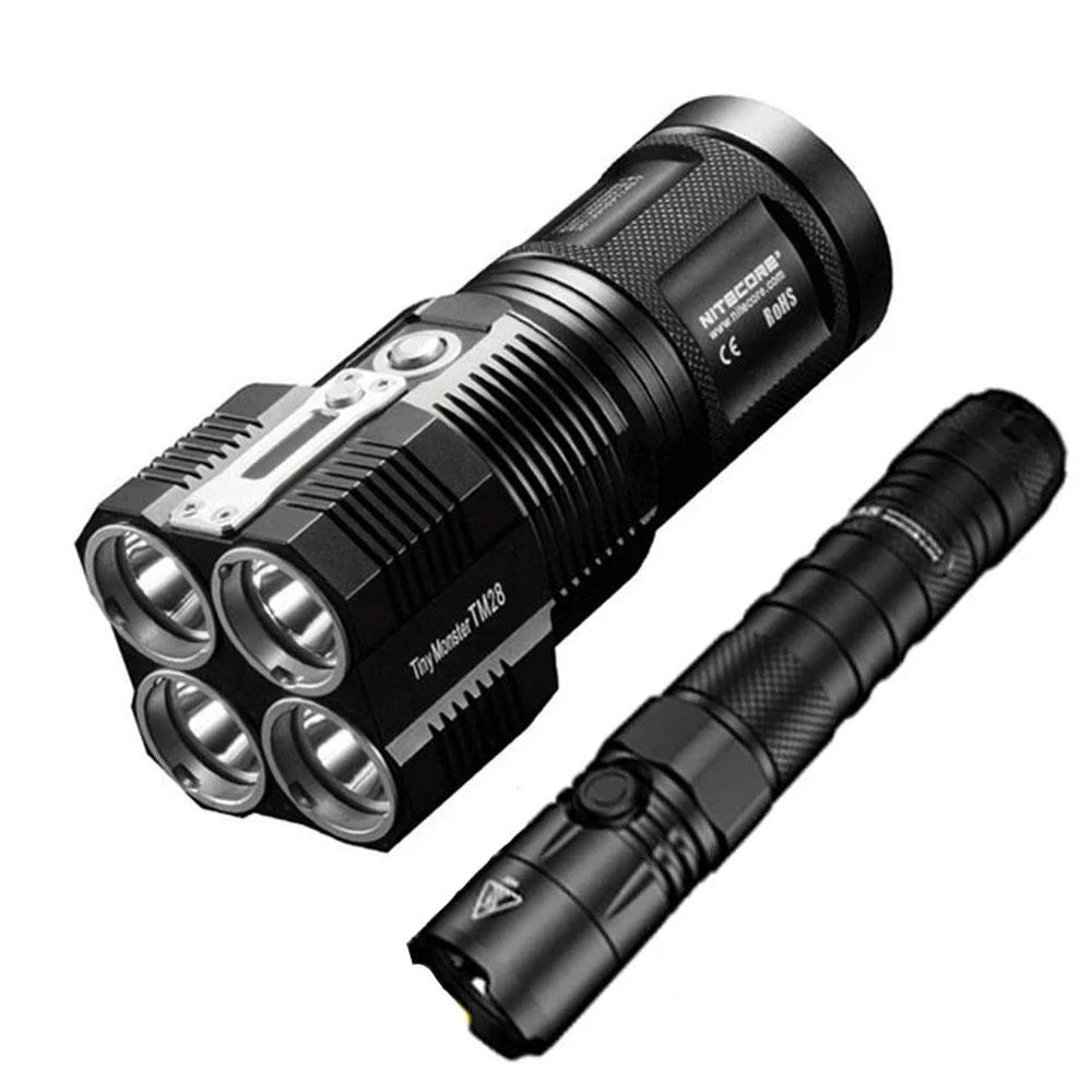 Pack: P12 the can or and home Searchlight be go Outdoor TM28 Recharged Value New Flashlight -Both Nitecore on at