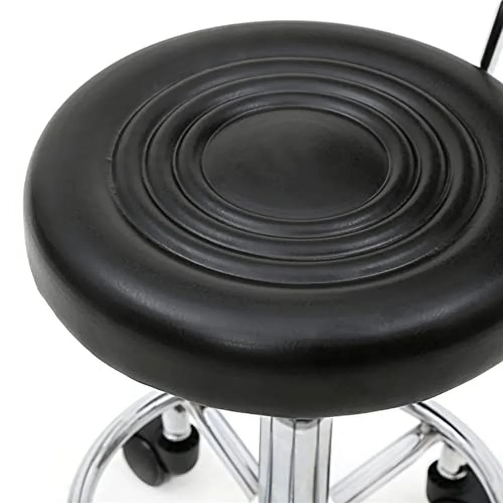 Art Rolling Goujxcy Multi-Purpose Perfect Swivel Wheels Stool Back Dental Spa Massage and Stool White Chair, Clinic Studio, Office with for Salon Cushion Adjustable Salon Beauty Tattoo