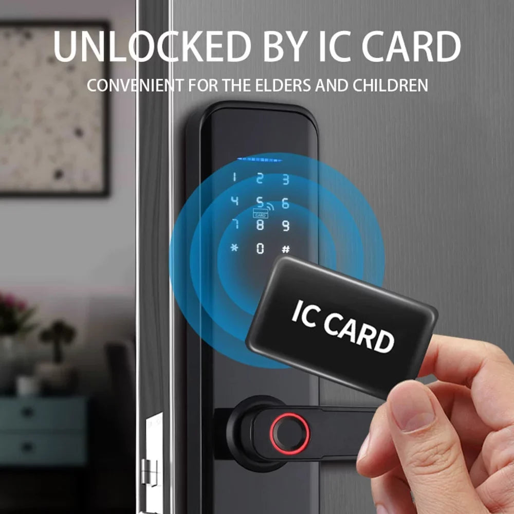Lock Smart Lock Deadbolt Door Htovila Door Compatible Door Keypad APP Smart Lock Lock Lock Handle Fingerprint Door Fingerprint with Electronic with Lock