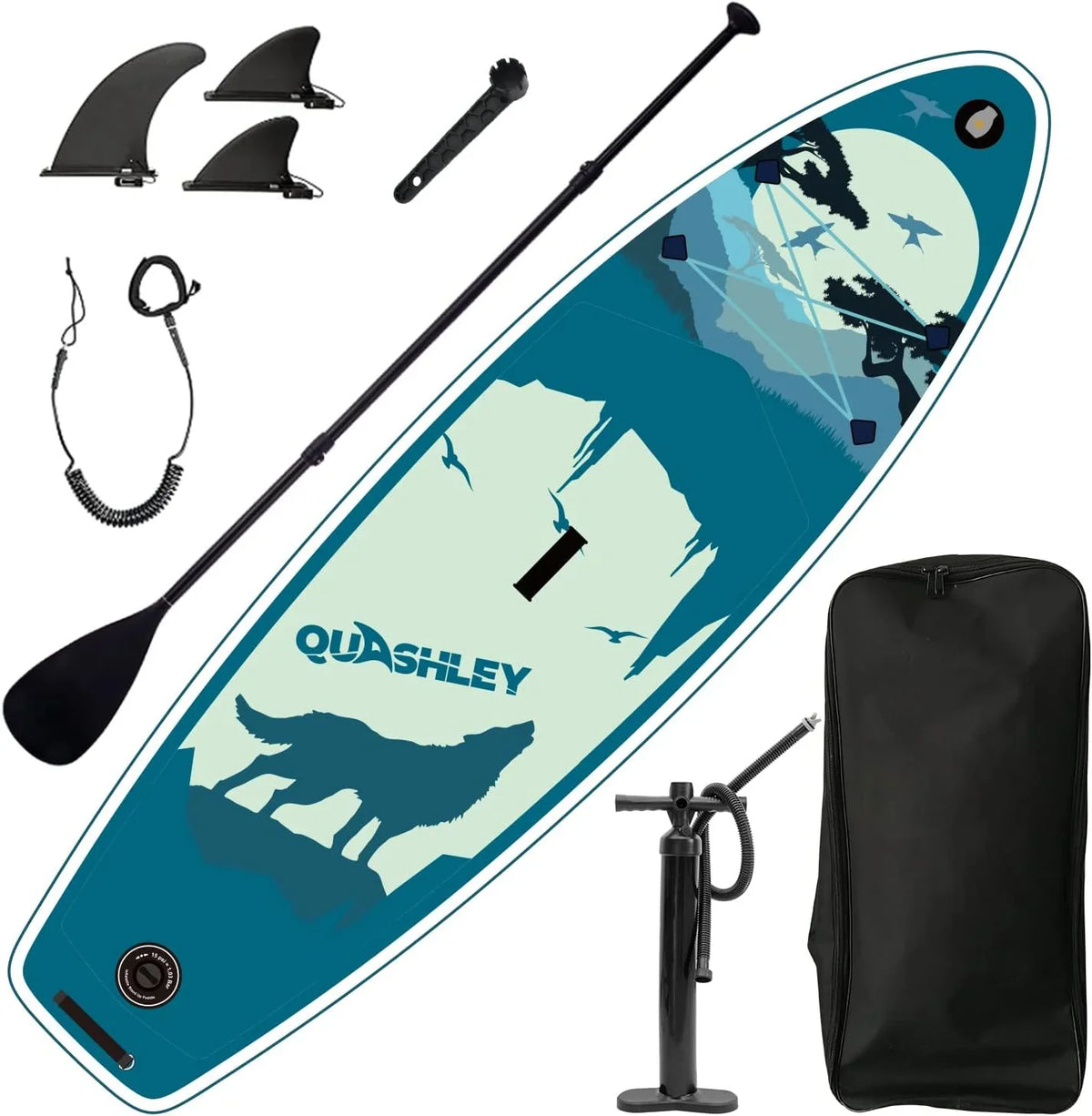 Accessories, Fishing Surfing, with for Stand for Wide Board Deck, Adults, Premium & Non-Slip Max 11'x33 Youth SUP x6 Stance, 330lbs Inflatable Up & Paddle