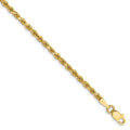and Men for Yellow Bracelet; Cut Gold Women Diamond Real Adults Teens; Rope and Lobster Clasp 14kt 2.25mm Chain Chain with for