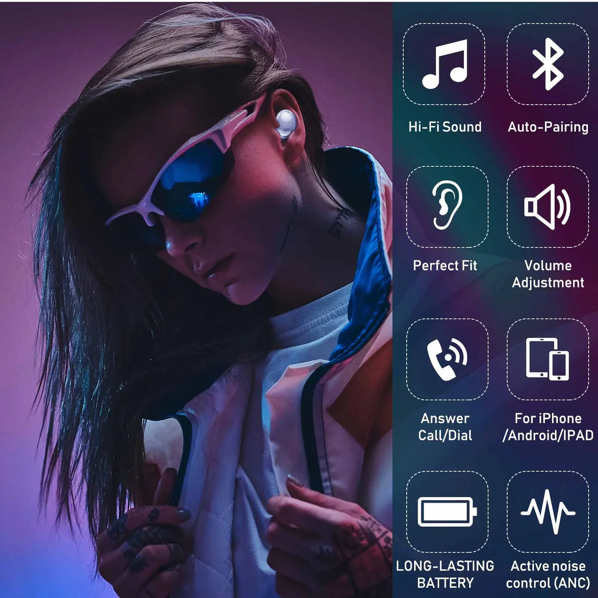 Case Armor Earbuds Wireless Buds UrbanX True Charging Active Noise With For 9 Street Purple Cancelling (Wireless Bluetooth Pro Ulefone Included)