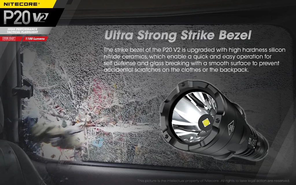 P20 - Combo: Flashlight V2 XP-L2 Tactical Lumens LED Battery 1100 V6 w/NL1834R Cord Eco-Sensa +Free - Nitecore CREE USB