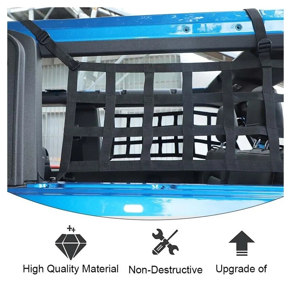 Mesh Door Teledu Trunk Side Cargo Protective 21+2 Restraint 2x Rear Net