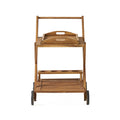 GDF Kenilworth Wood Studio Natural Cart, Acacia Tiered Indoor/Outdoor 2 Bar