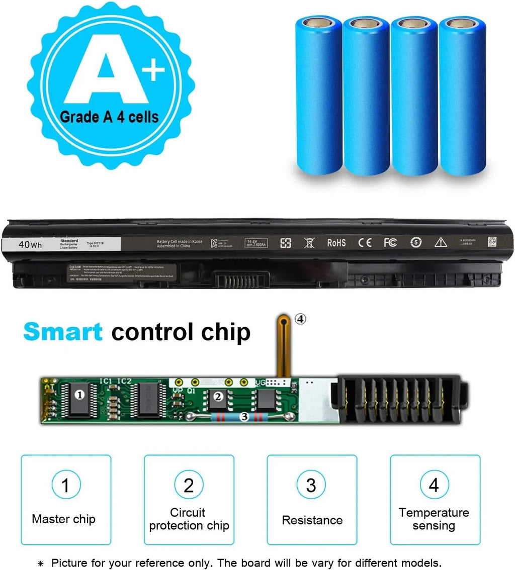 3552 3567 5759 5559 5000 Inspiron Dell 3551 5758 40Wh y for M5Y1K 15 14.8V 3000 5566 3558 Series 5555 5558 17