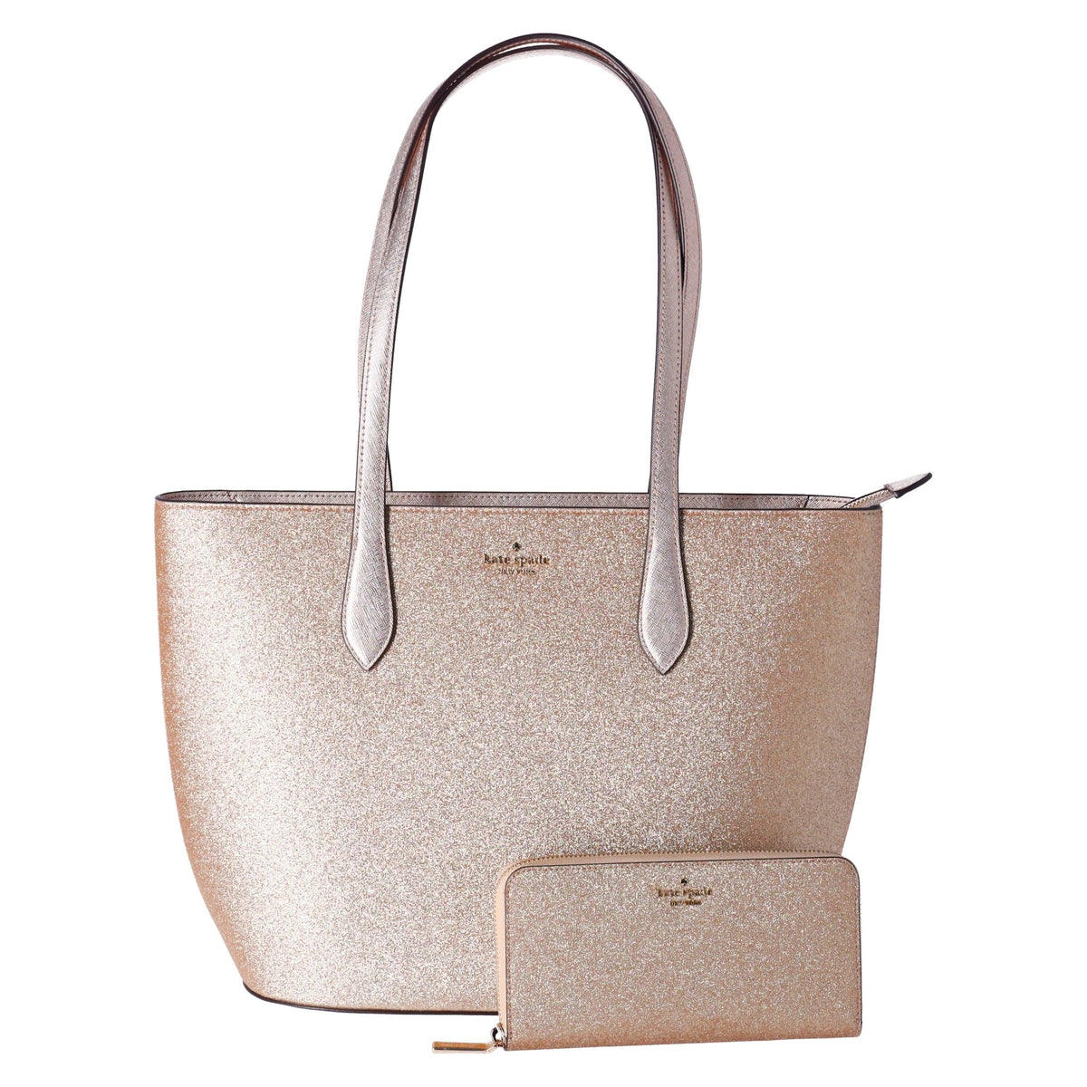 Wallet Zip Top Gold Kate Glitter Spade Large Tote Holiday + Shoulder Bag Glimmer