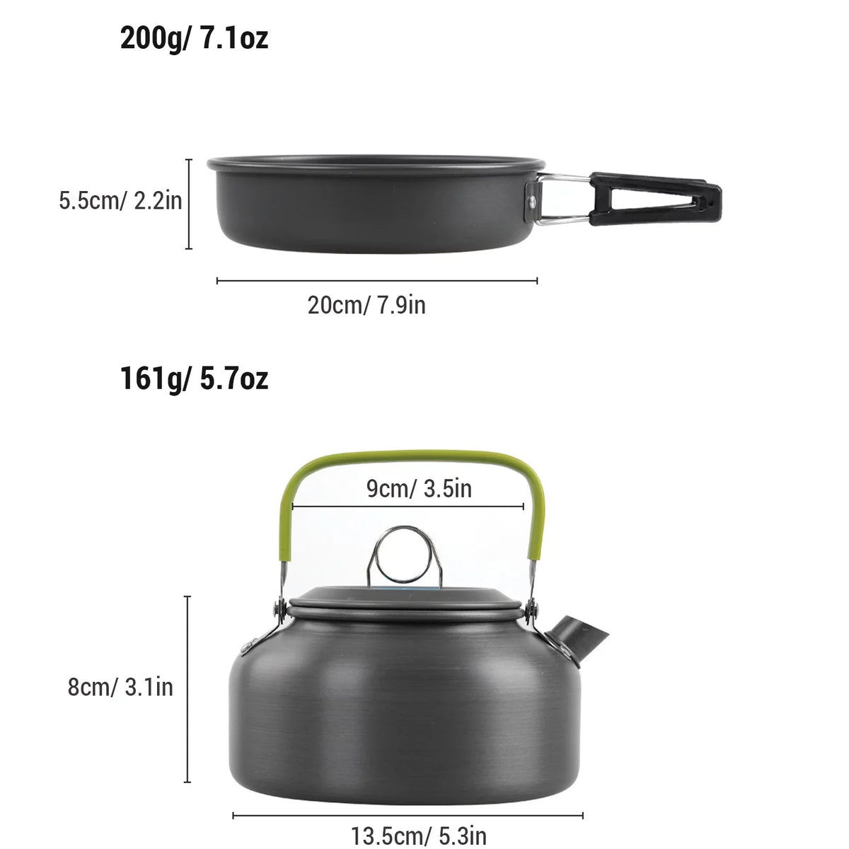 Mess Htovila Hiking and Camping Non-Stick Kitchenware Kit Backpacking Set, Kettle for Cookware with