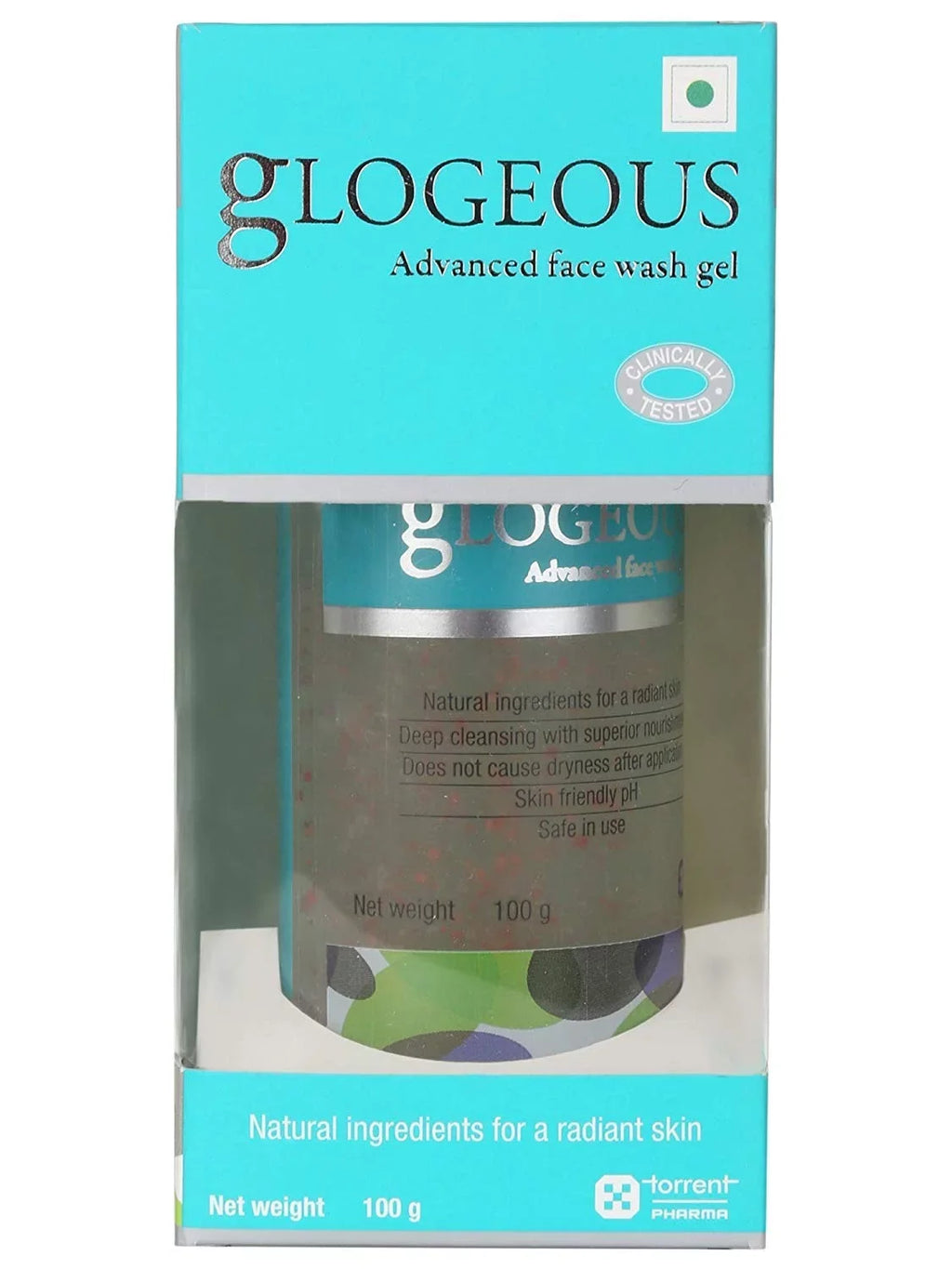 Glycolic FACE 100GM GEL Aloe Vera E Acid GLOGEOUS WASH Vitamin