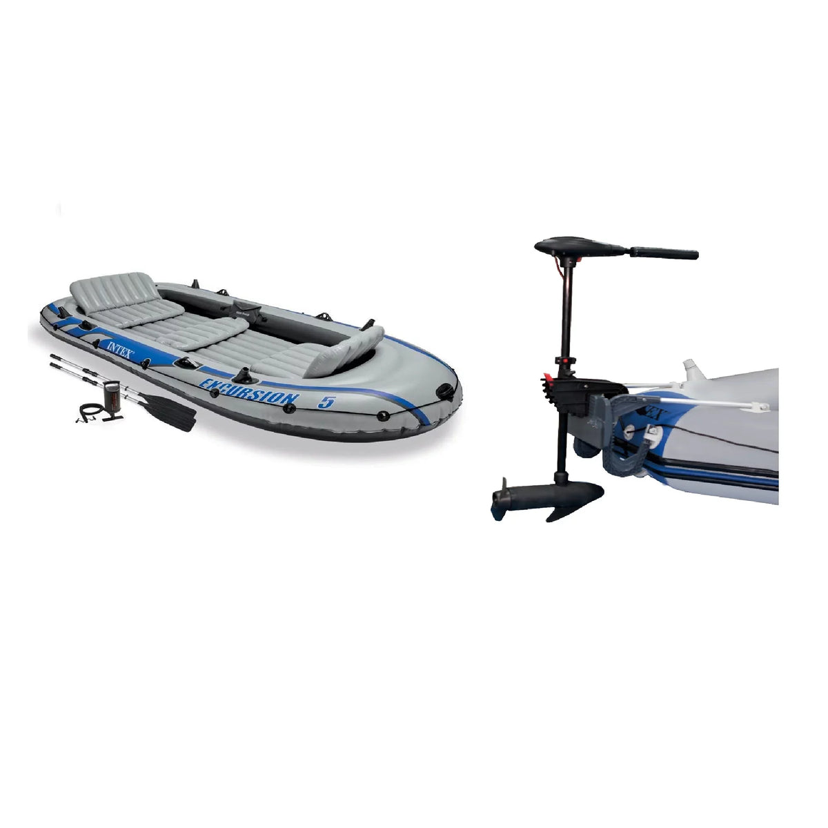 Speed Eight 5 Motor Oars Person w/2 Fishing Trolling Boat Intex & Set