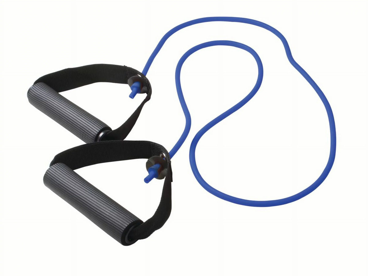 (Set) Yellow, w/ Black - Cando Exercise 48in. Resistance Fitness Handles - 5 Band Tubing Included Cords
