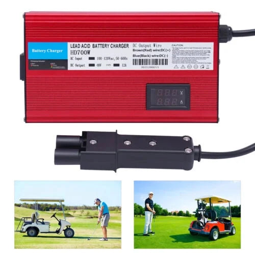 Charging Pin Battery Amp Trickle Golf 12 Plug Mode Charger Barrel Cart 48 2 Volt