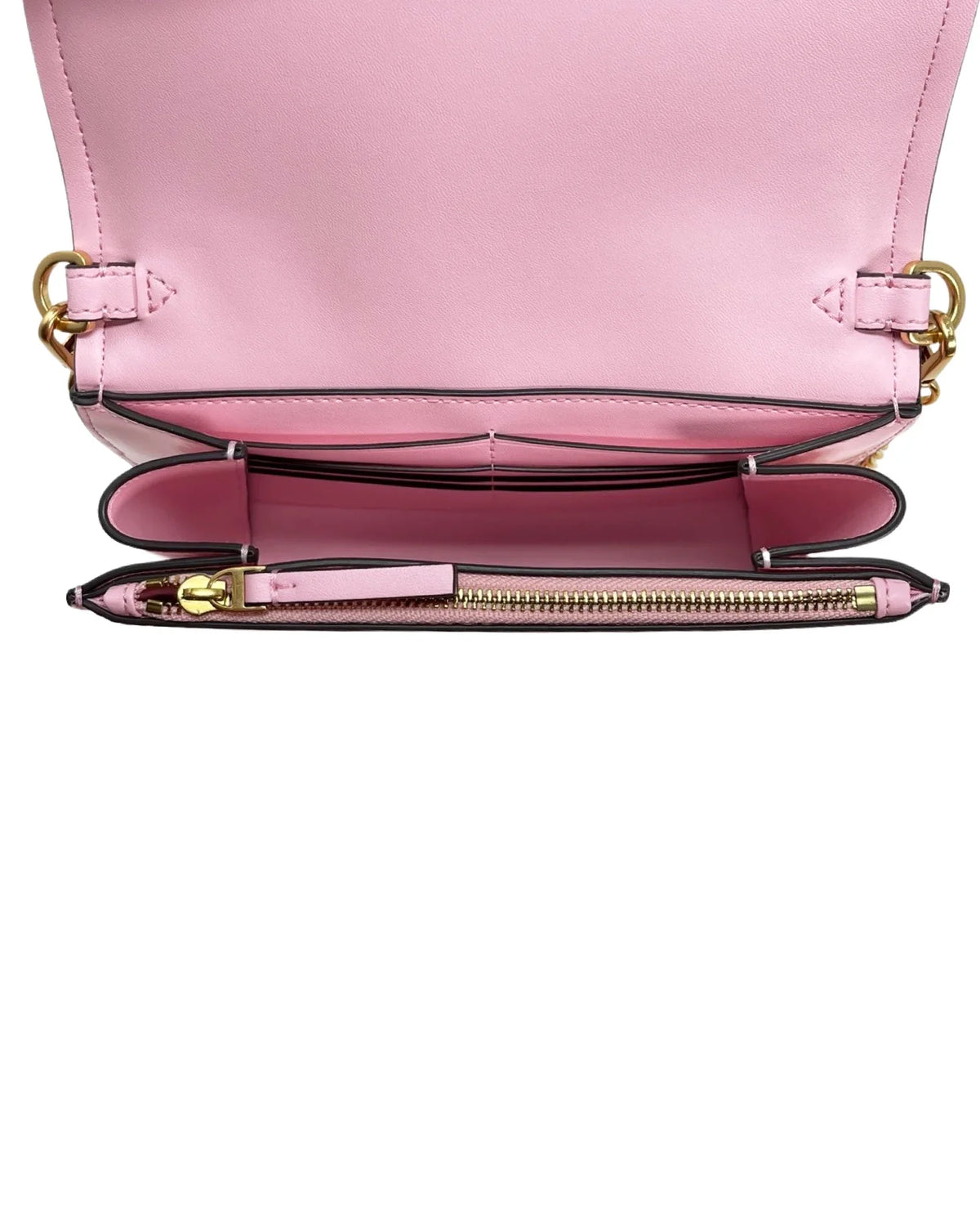 Leather Wallet (Pink Tory Patent Women's Bag Chain Emerson Plie) Burch Crossbody