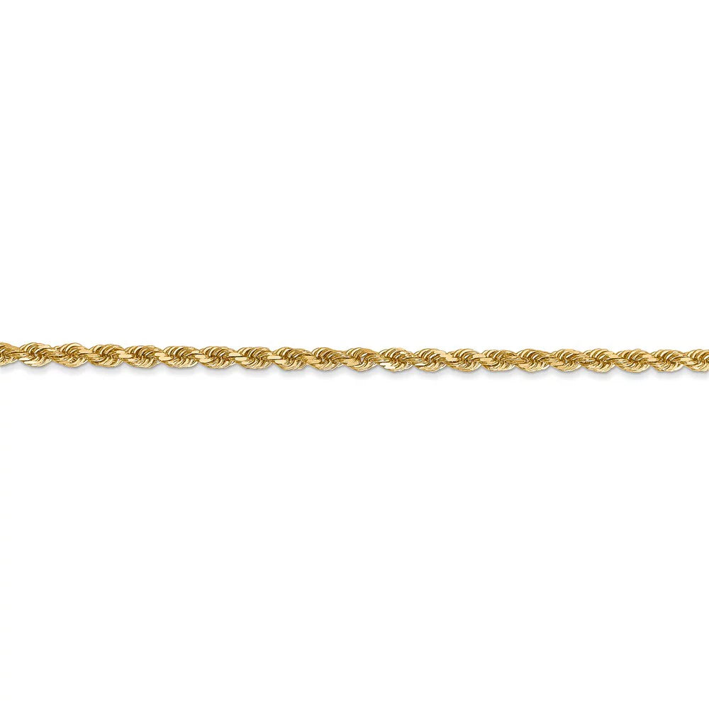 and Men for Yellow Bracelet; Cut Gold Women Diamond Real Adults Teens; Rope and Lobster Clasp 14kt 2.25mm Chain Chain with for