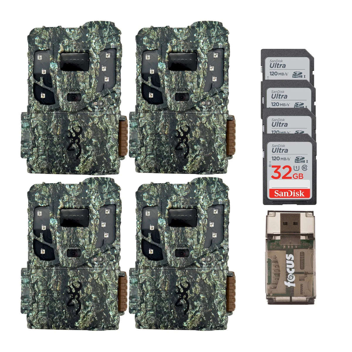 Max & HD Trail Scout Camera Reader 4PK M/Card w/32GB Pro Browning Extreme