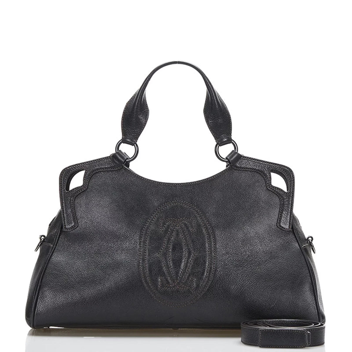 leather Pre-Owned handbag bag CARTIER shoulder (Fair) brown Cartier ladies