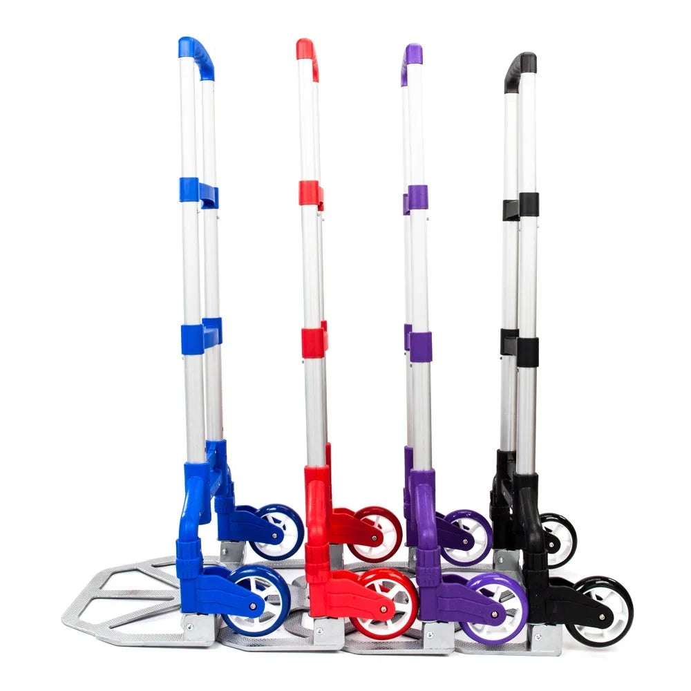YeekTok Luggage Truck Cart Collapsible Portable Hand Purple Trolley Aluminium Push Folding