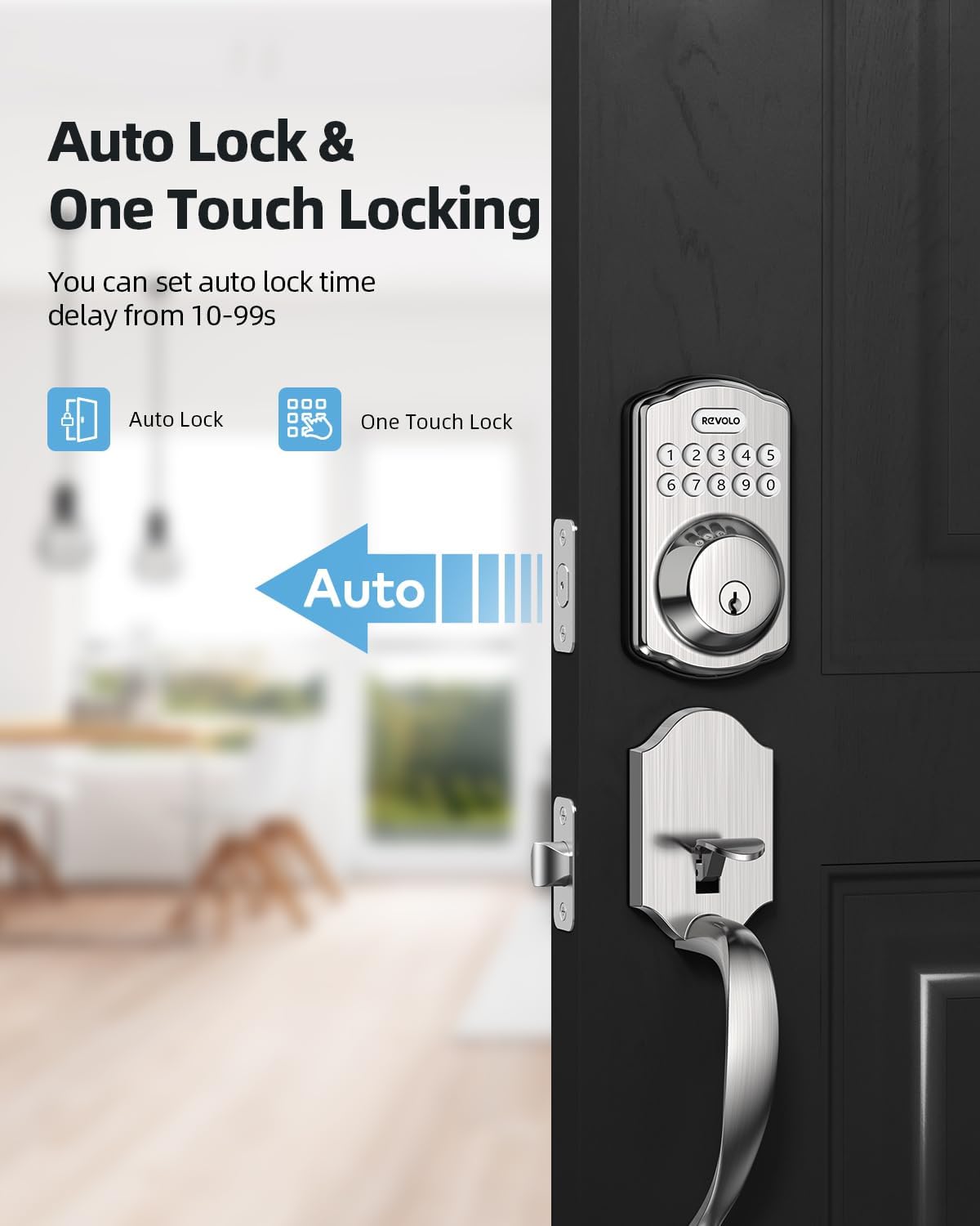 Front Keyless with Sets, Electronic Handle Lock, Entry Entry, Keypad Anti-Peeking Password, Handle, Smart Oil-Rubbed Door Bronze RE001 Door GOURE Lock, Lock Auto Deadbolt, Keyed