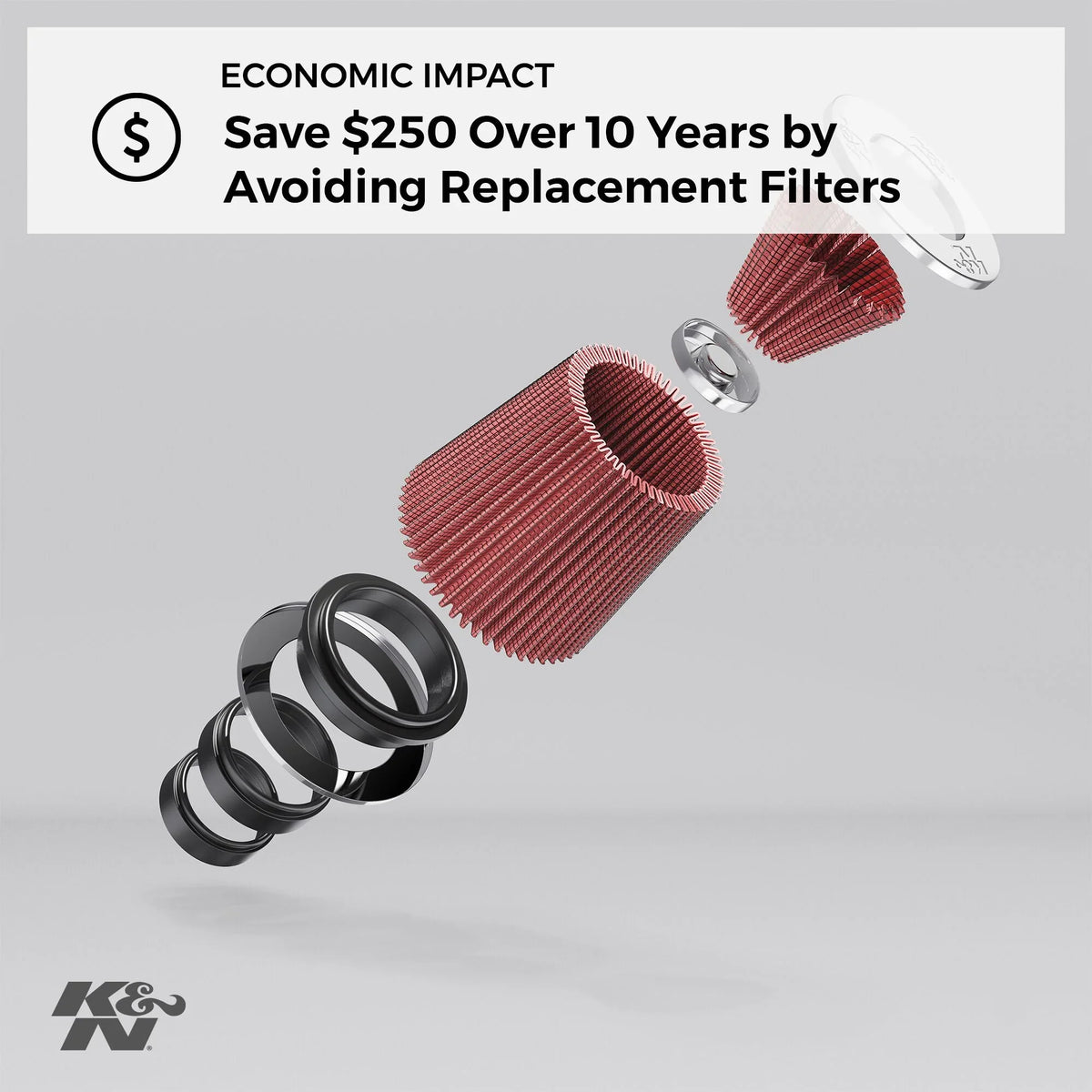 mm/76 Air Universal 5.5 mm) in Base; in Flange Top Filter: 4.75 ID; (152 in in/3.5 mm) 3 6 Round Clamp-On (140 Height; RG-1001BL (121 in/4 Tapered; mm/89 in mm) mm) K&N (102
