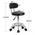 Art Rolling Goujxcy Multi-Purpose Perfect Swivel Wheels Stool Back Dental Spa Massage and Stool White Chair, Clinic Studio, Office with for Salon Cushion Adjustable Salon Beauty Tattoo