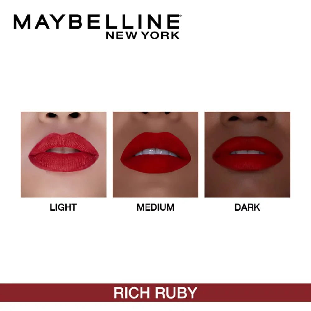 Ruby (Pack Maybelline Matte Lipstick, Divine Finish, of & Rich 2) Creamy Wine - Matte