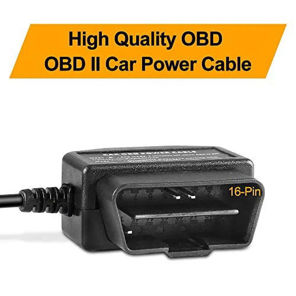 Power Acc USB and Adapter for Camera, OBD2 OBD Ssontong USB Port) Switch Button(Mini OBDII with 24 Hours Mode Hardwire Charger OBD Cable Two Surveillance Cable Mini to Dash