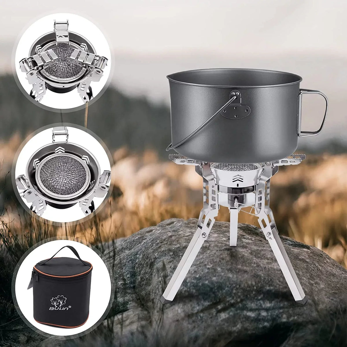 Stoves Hiking Stove Outdoor Camping Backpack Ignition Small Camping Piezo with Burner for Miumaeov Portable Cooking Travel Barbecue