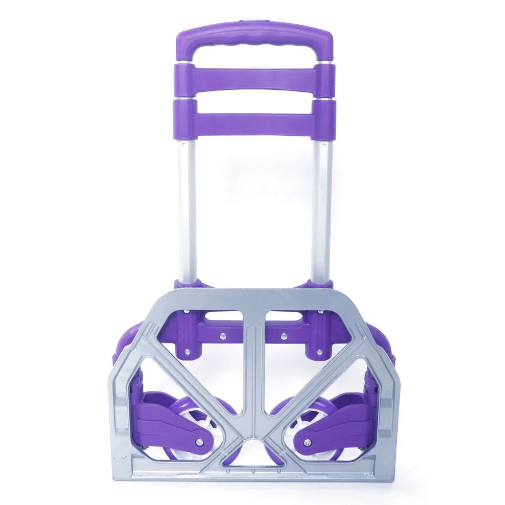 YeekTok Luggage Truck Cart Collapsible Portable Hand Purple Trolley Aluminium Push Folding