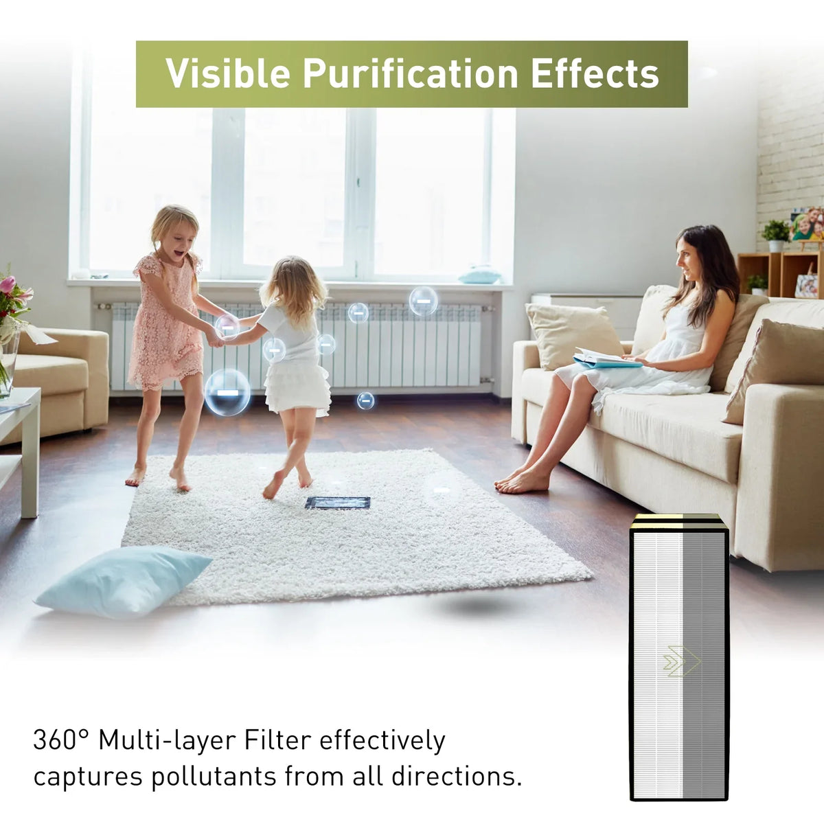 GermGuardian 2 Pack CDAP5500 C, Purifier, Carbon FLT5250PT and Hepa+10 AC5350B Filter AC5300B Compatible Activated HEPA HEPA AC5000E True 2 FLT5111 with Air Replacement AC5250PT Carbon FLT5000 Filter,