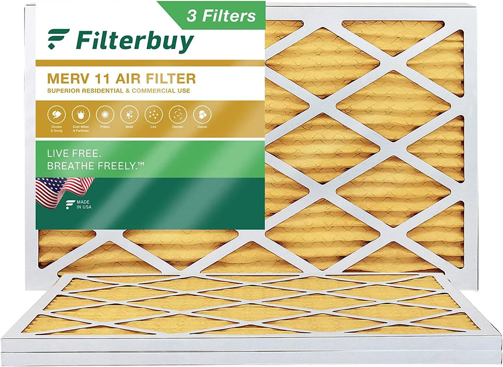(3-Pack) Filters AC Furnace Filterbuy 10x24x1 11 Air MERV HVAC Pleated