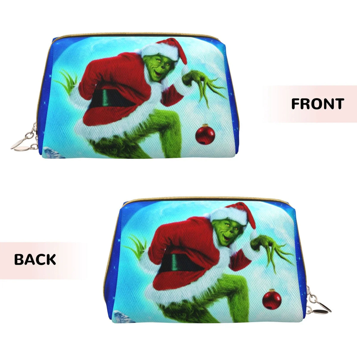 Portable Leather Bag Stole Christmas Bag Makeup Grinch Pouch The Cosmetic Storage Travel Toiletry Gift How Organizer Purse