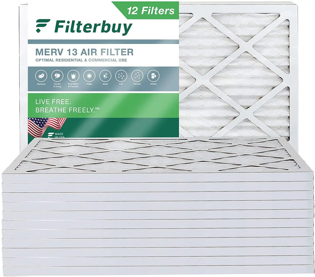HVAC 13 MERV Filters Filterbuy AC Furnace (12-Pack) Pleated 14x18x1 Air