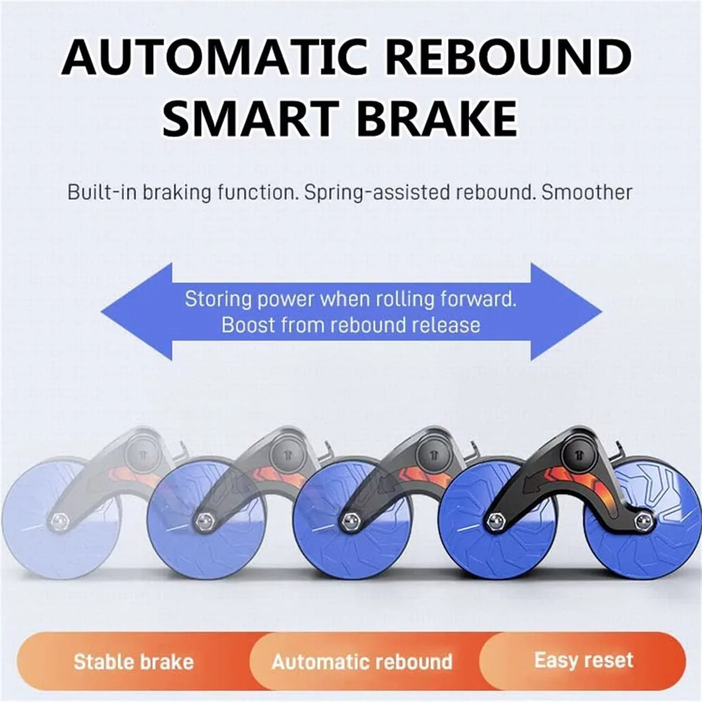 with Exercise, Ergonomic Wheel Mat Knee with Handle Core Assistance and for AB Equipment with Workout Springs Resistance Abdominal Roller Rebound Automatic