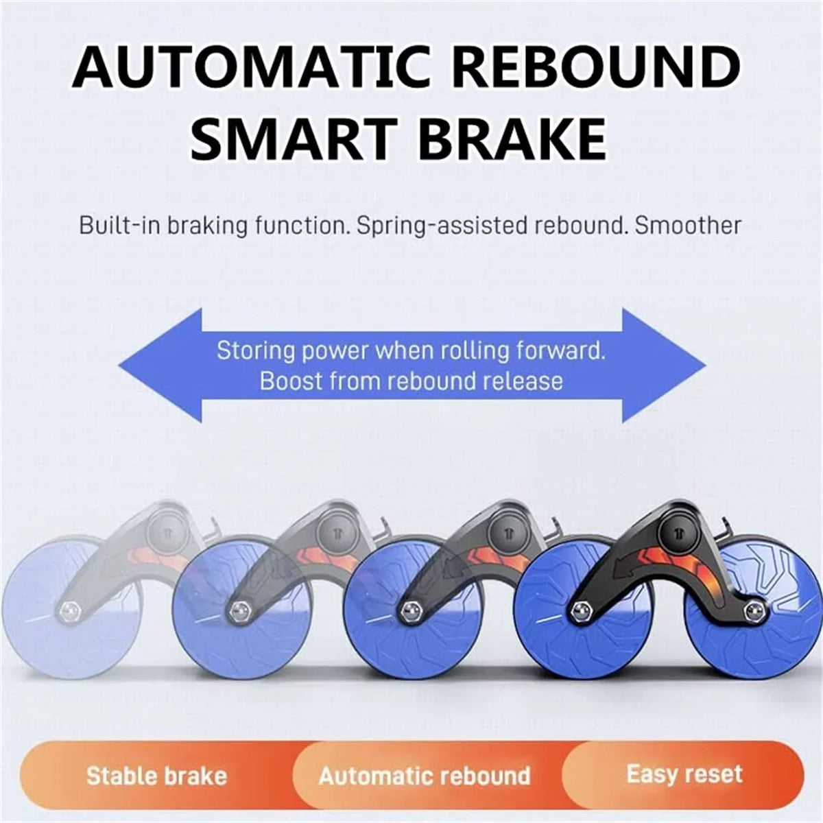 with Exercise, Ergonomic Wheel Mat Knee with Handle Core Assistance and for AB Equipment with Workout Springs Resistance Abdominal Roller Rebound Automatic