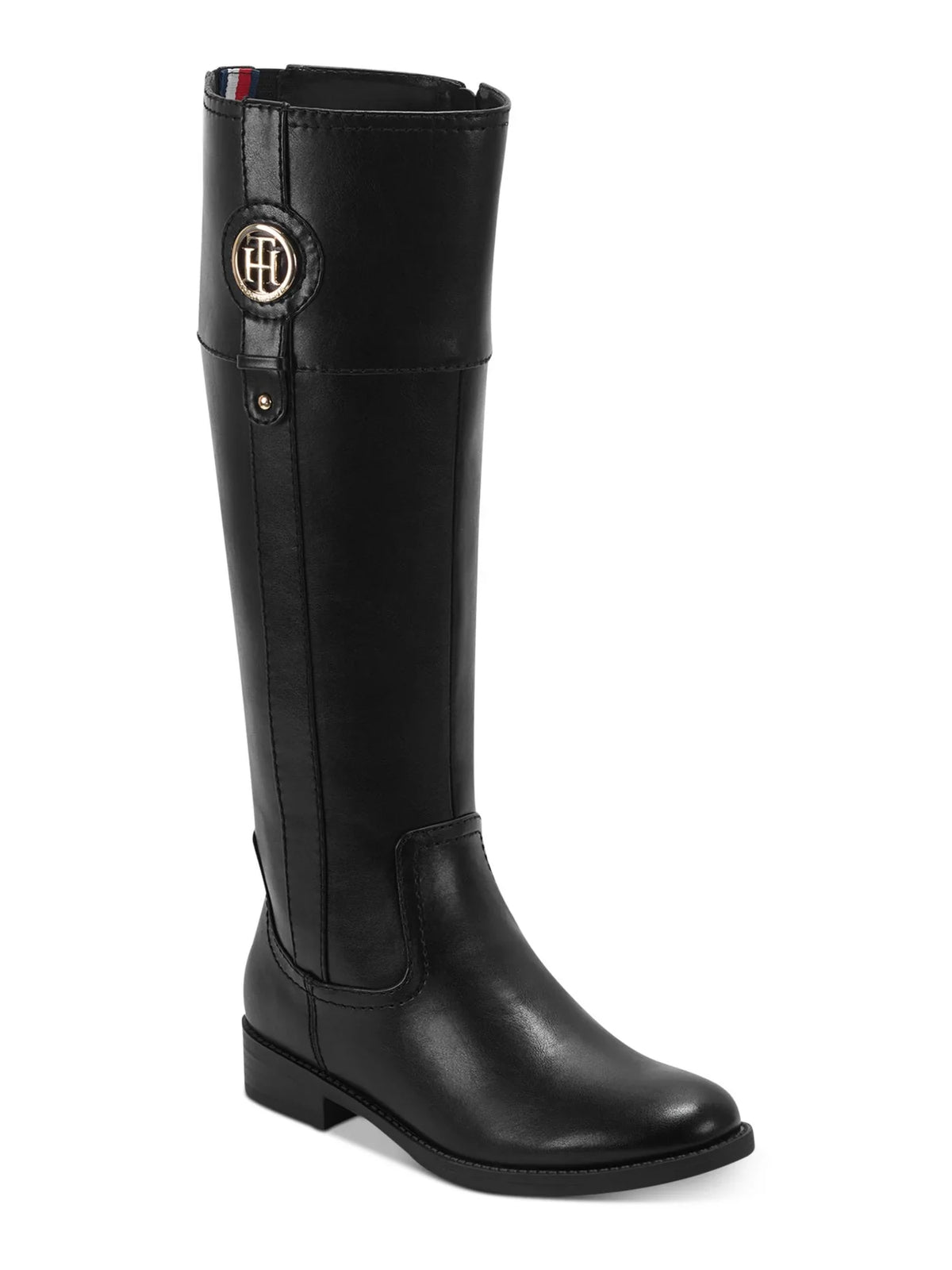 M Block Zip-Up TOMMY Heel Black Riding Imina Logo Womens WC Flex HILFIGER Gore 7 Boot Padded