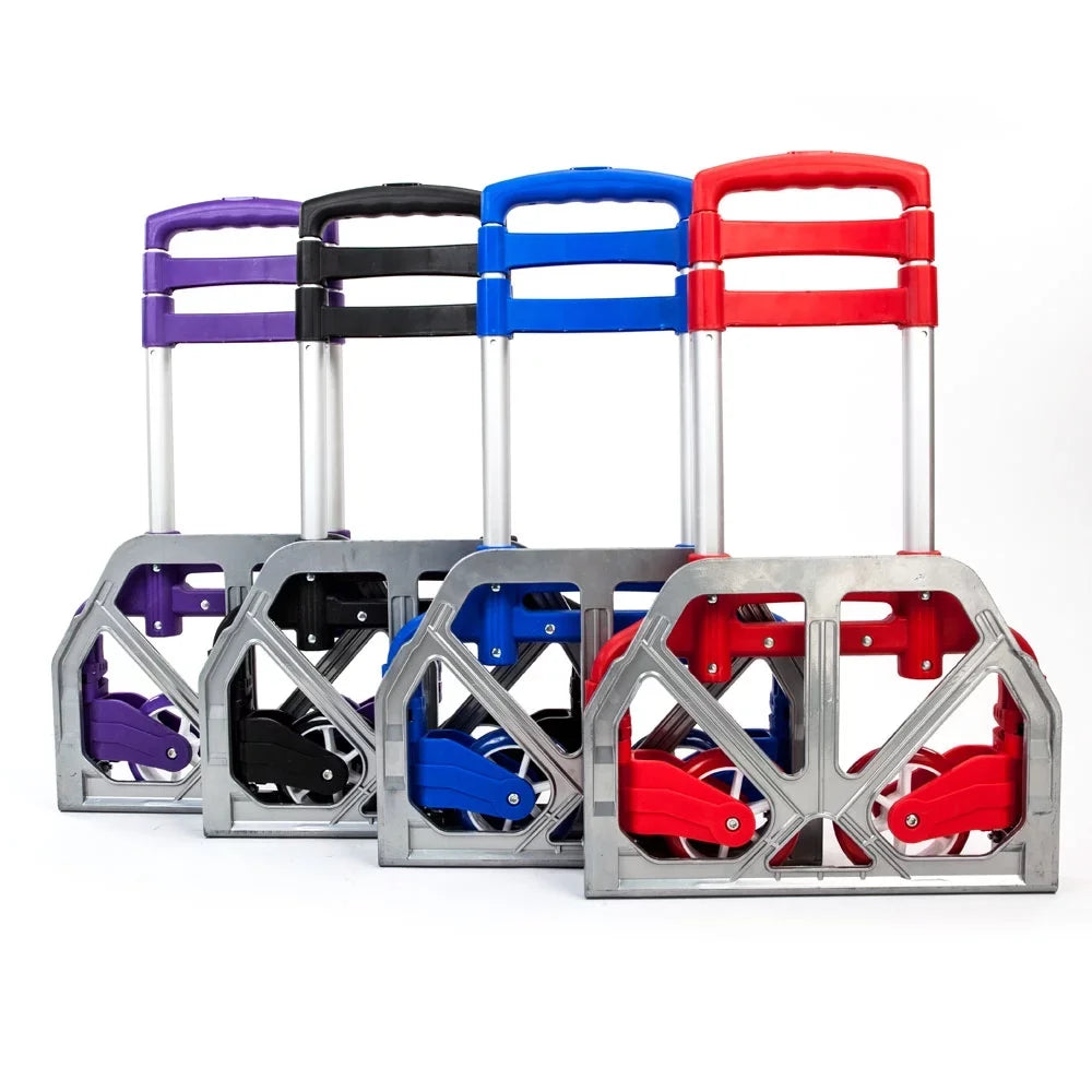 YeekTok Luggage Truck Cart Collapsible Portable Hand Purple Trolley Aluminium Push Folding