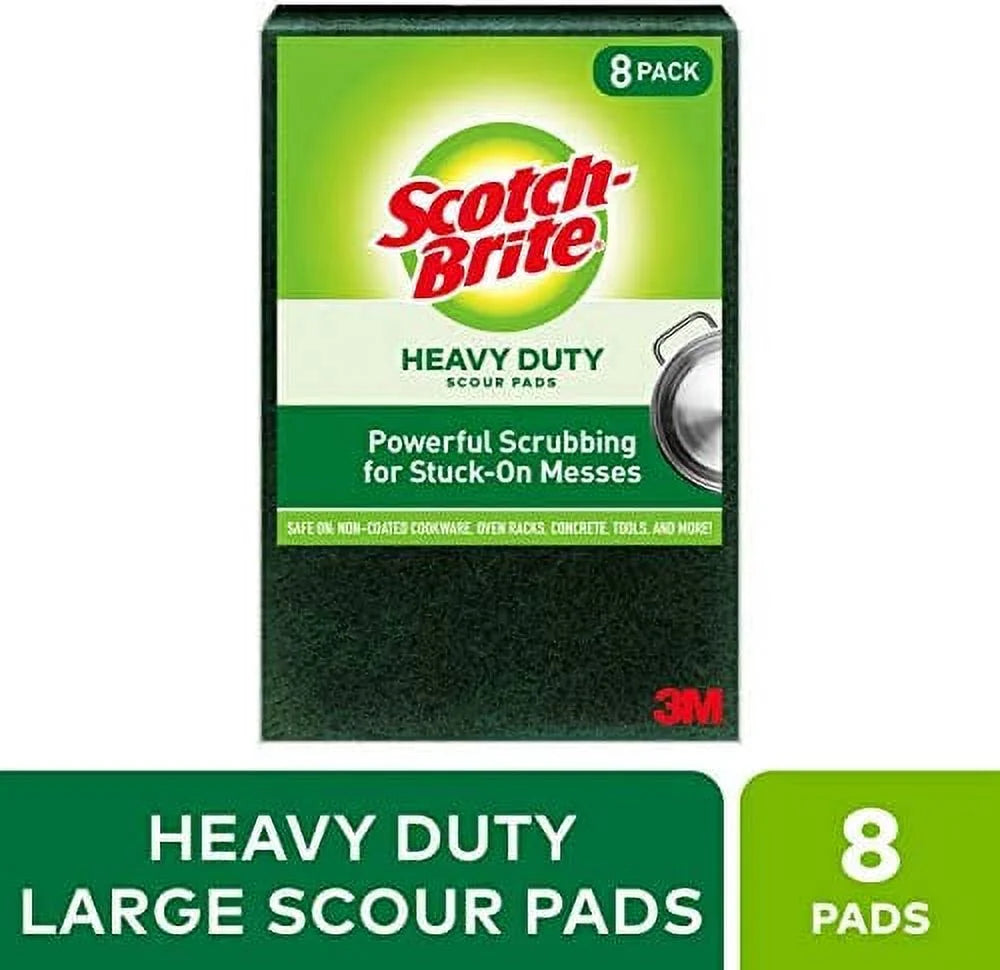 8 Scour pad Large Heavy Green, Pads Duty, Scotch-Brite 8