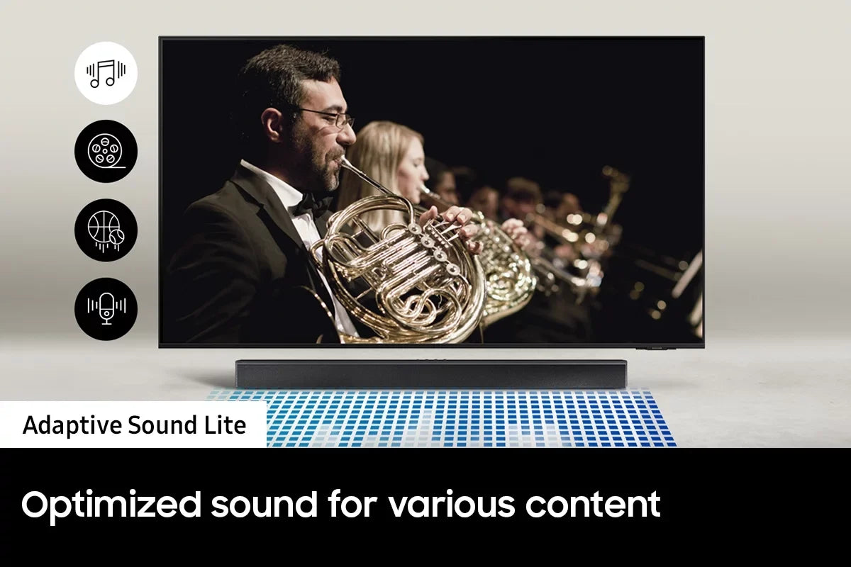 Smart AI 2.1ch Dolby (2023) with QN55S90CAFXZA Samsung Upscaling 55" with Soundbar Audio and 4K Subwoofer Samsung TV OLED HW-B550 a with